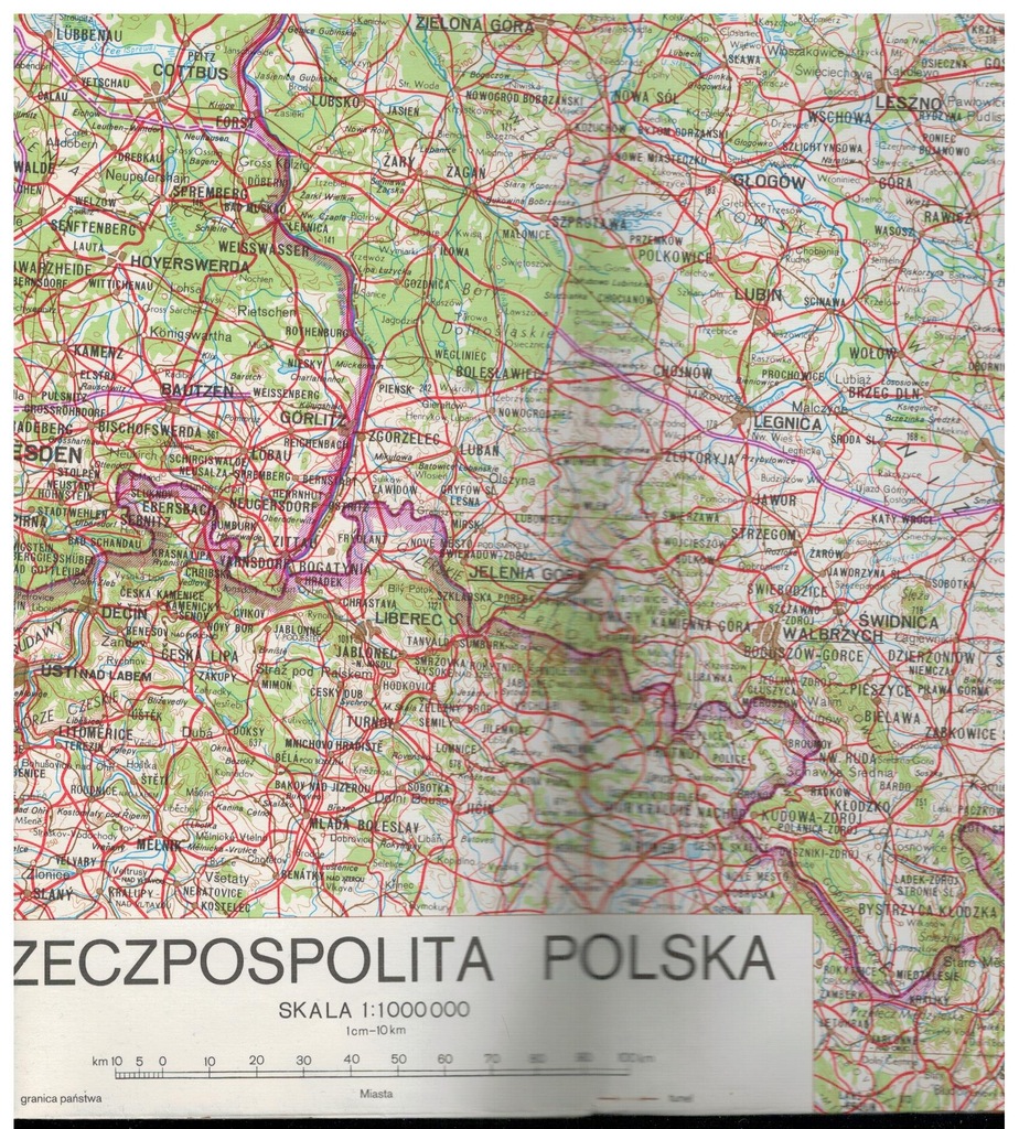 Mapa Rzeczpospolita Polska Samochodowa 1992 7136276254 Oficjalne