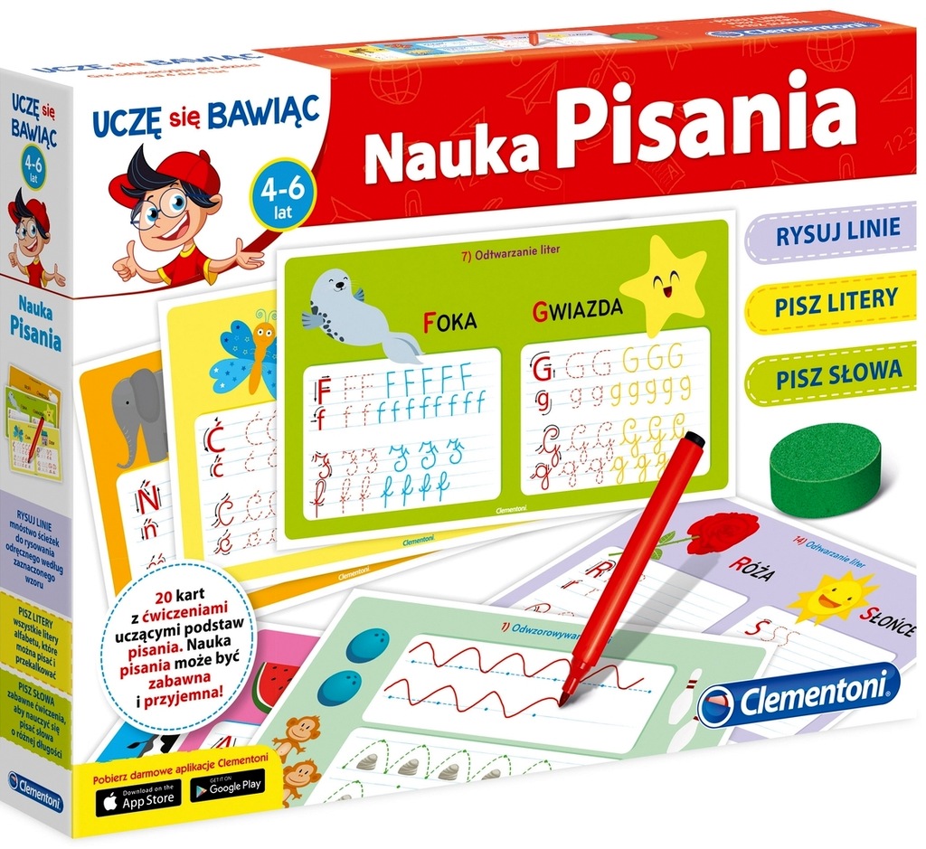 CLEMENTONI NAUKA PISANIA LITERKI EDUKACJA PISAK 4 7271386716