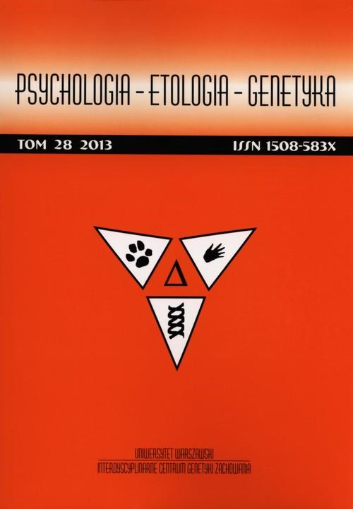 

Psychologia Etologia Genetyka Tom 28/2013