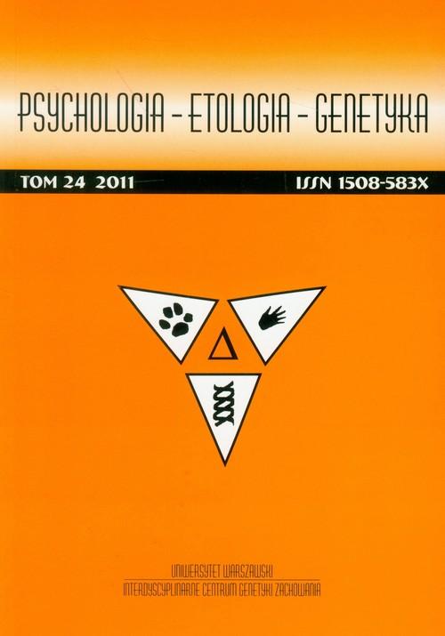 

Psychologia Etologia Genetyka Tom 24/2011