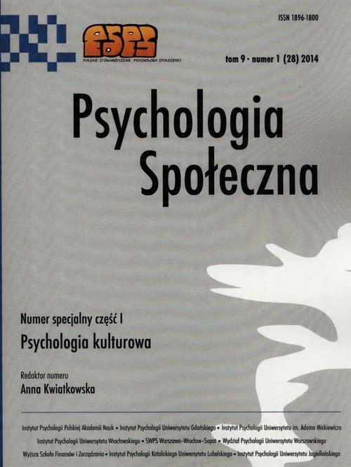 

Psychologia społeczna 1(28)2014