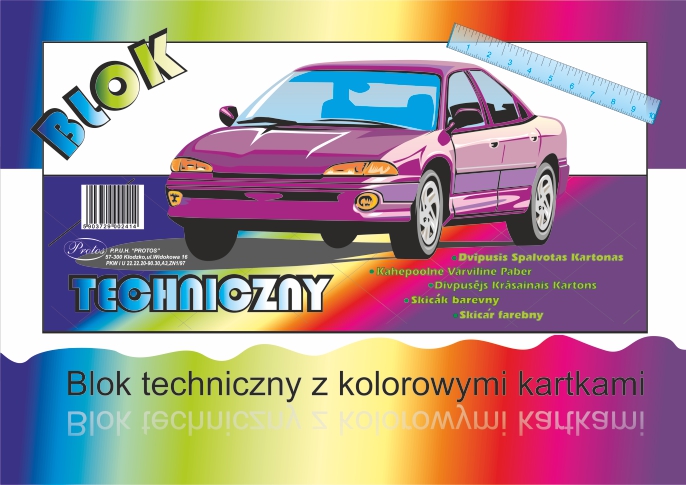 

Blok Techniczny A3 Z Kolorowymi Kartkami MIX Kolor