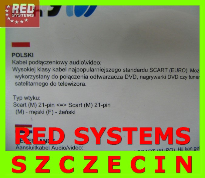 Długi 5m kabel Scart Euro do Euro HQ SZCZECIN Długość kabla 5 m
