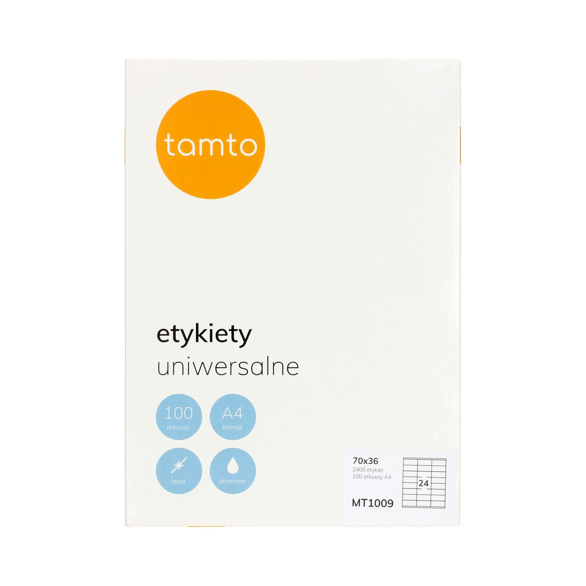 

Etykiety uniwersalne 70x36/24 białe Tamto (100)