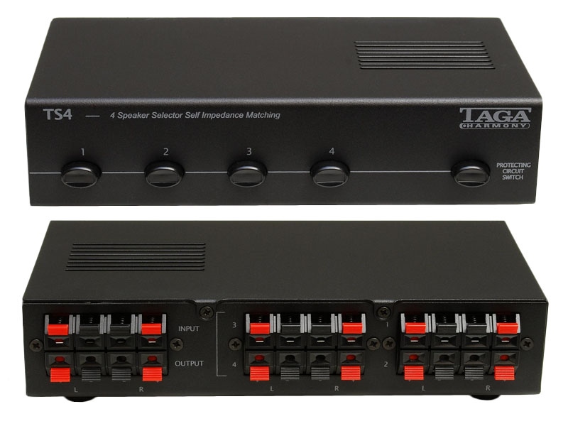 Selektor Głośników Na 4 Pary Kolumn Taga Harmony TS-4 4 Strefy Czarny