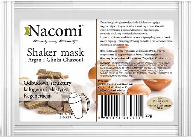 Nacomi Maska Shaker Argan a Hlina Ghassoul 25g