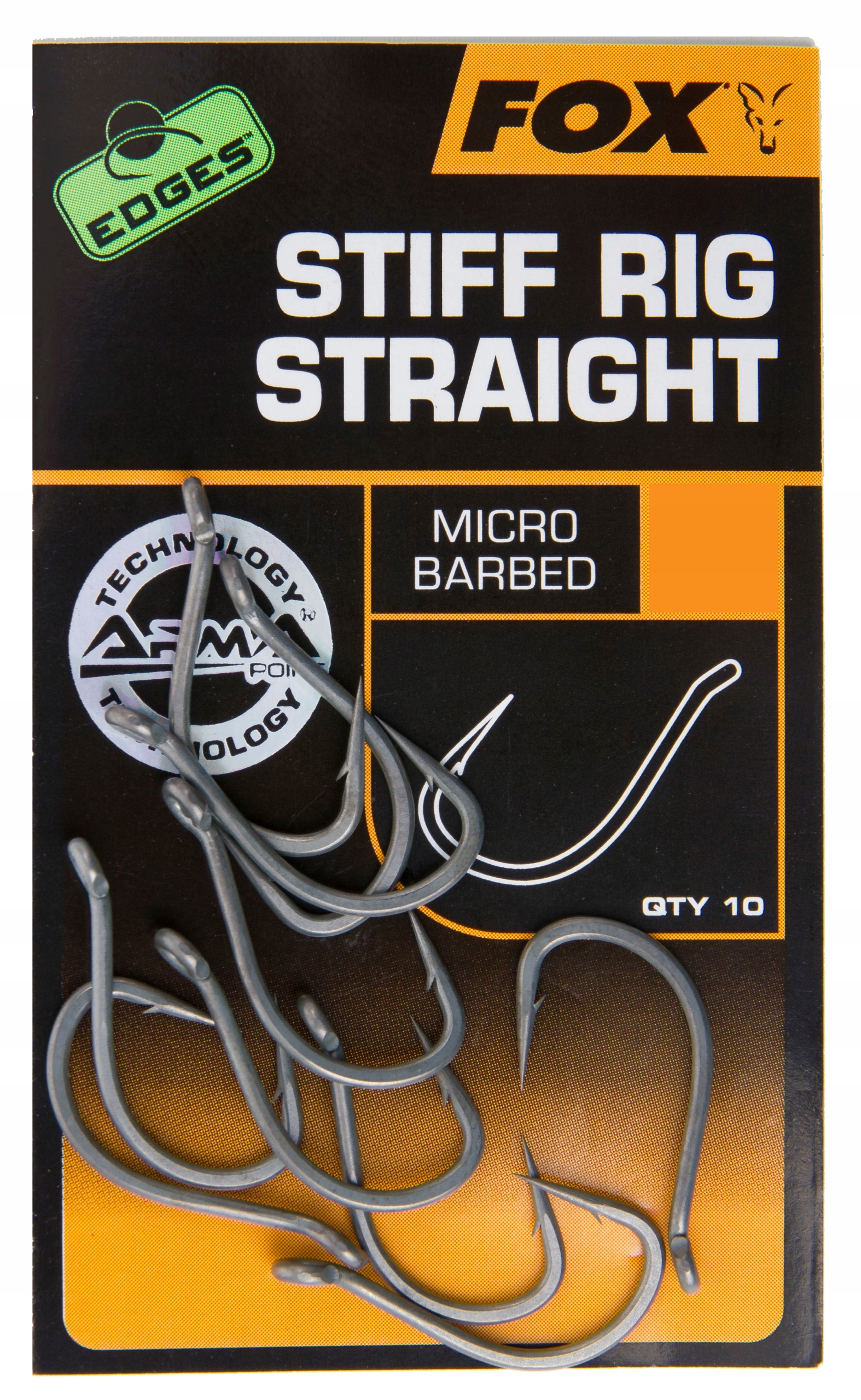 Fox Edges Haczyk Stiff Rig Straight Rozmiar "7" 10szt/op