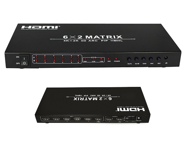 

Matrix Rozdzielacz Hdmi 1.4a 6x2 4K3D Uhd CX-MX62