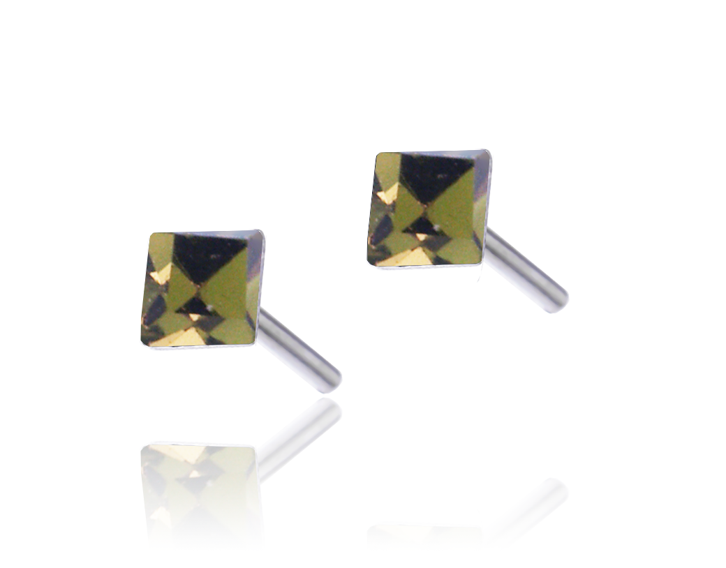 

Srebrne Kolczyki Cyrkonia Zielona 3mm Srebro 925