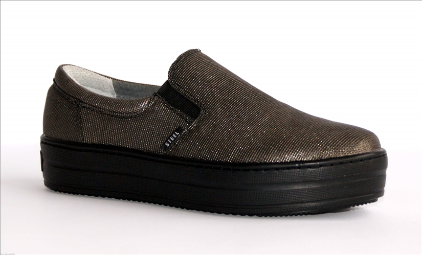 

Tenisówki Trampki Slip-on Skórzane Na Platformie