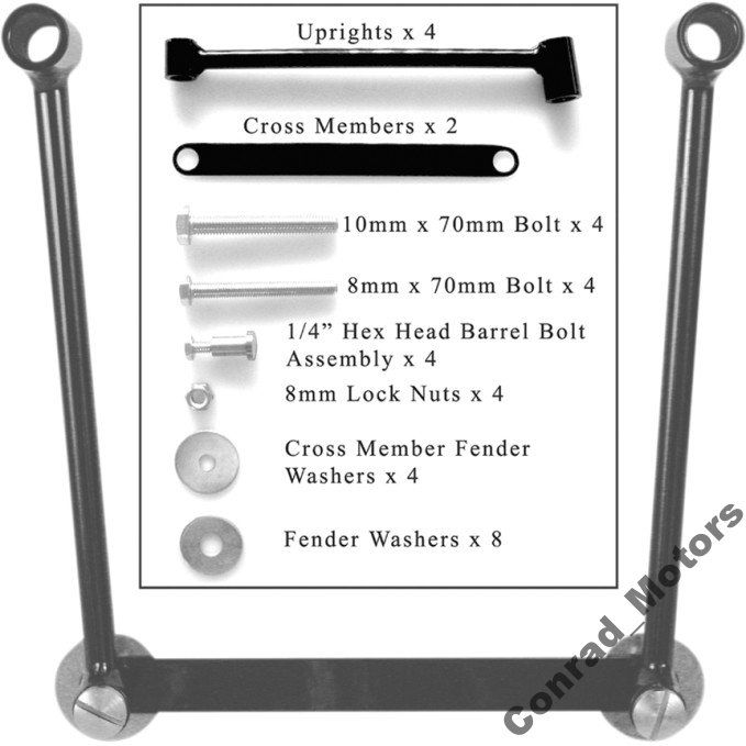 Podpery pod univerzálne tašky, čierne
