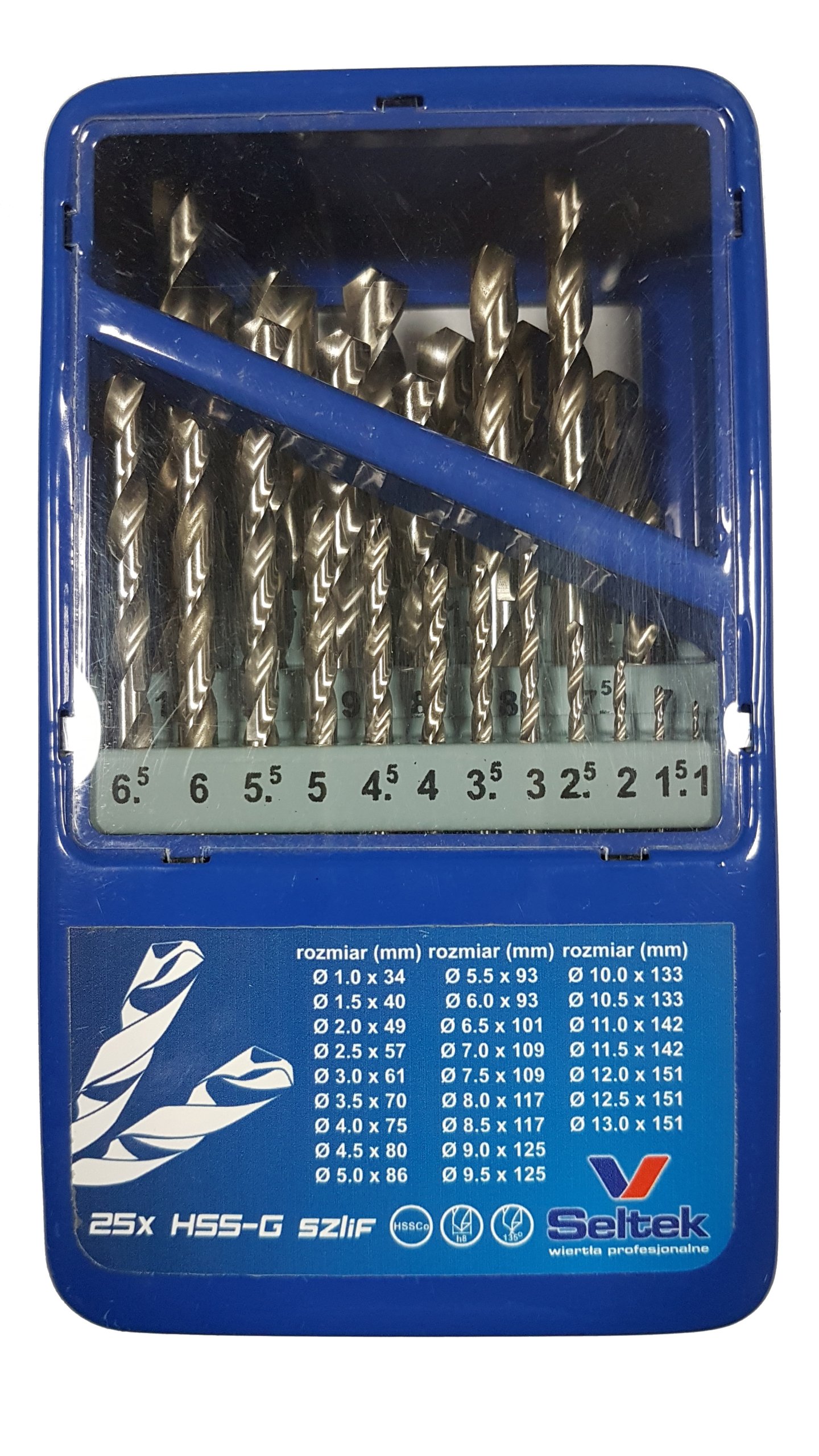 Komplet Zestaw Wierteł Szlifowanych 1-13 Metal 25