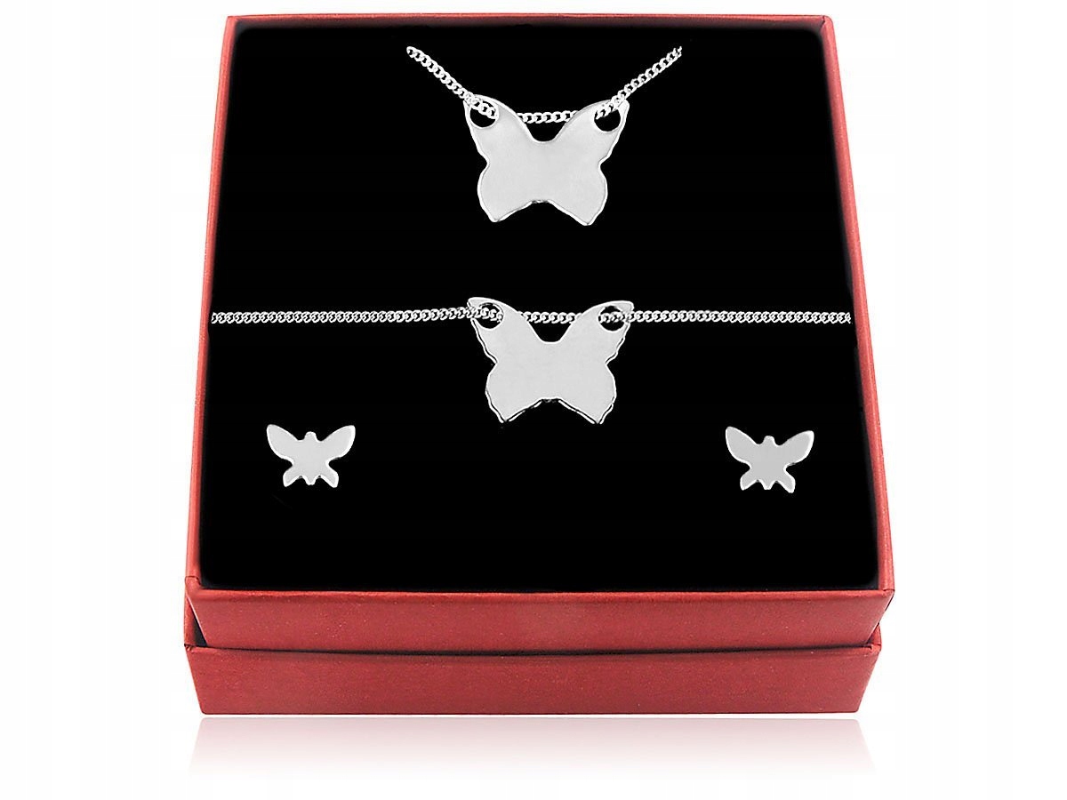 

Komplet Celebrytka Motyl Srebro 925 42CM Pudełko
