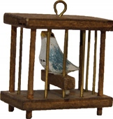 

Klatka z Ptakiem z Drewna- 4cm wys do fig. 11-15cm