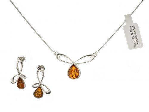

Naszyjnik i Kolczyki Komplet Amber 493