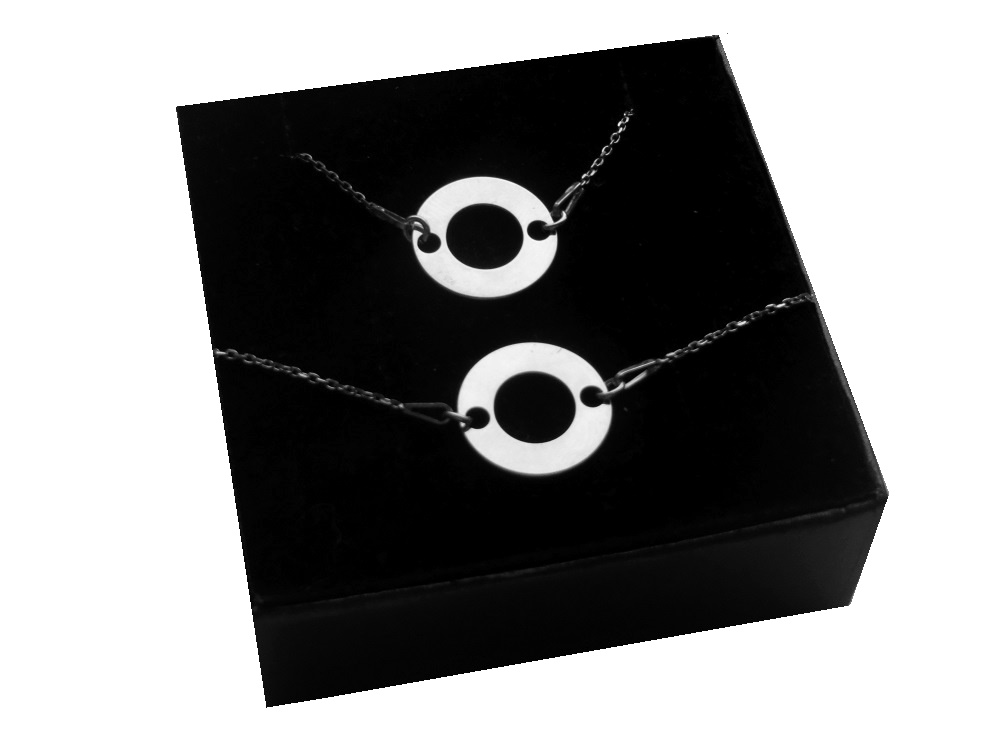 

Srebrny komplet celebrytka Kółko i Serce SREBRO925