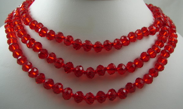 Triple náhrdelník, red crystal SUPEŁKOWANY
