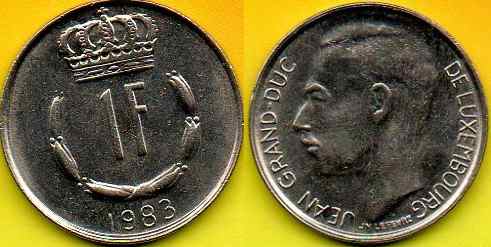 LUKSEMBURG 1 Franc 1983 r.