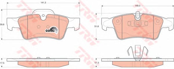 TRW КОЛОДКИ Tył MERCEDES G M R GL W463 W164 W166 Сторона кабины tył foto 0