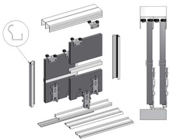 

System drzwi przesuwnych 2m/2sk Euro Bimak