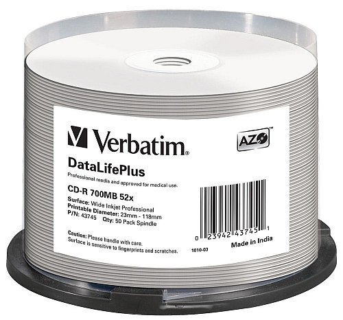 

Verbatim Cd-r Printable cake 100szt DataLife Plus