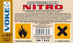 Rozpuszczalnik NITRO 0,5l VOKE Numer katalogowy producenta RN05