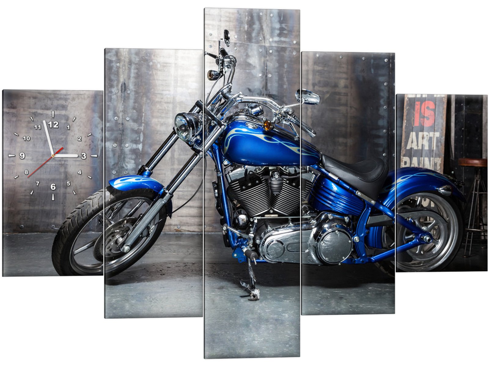 

Obrazy z zegarem Motor 150x105 Motocykl Tryptyk Vo