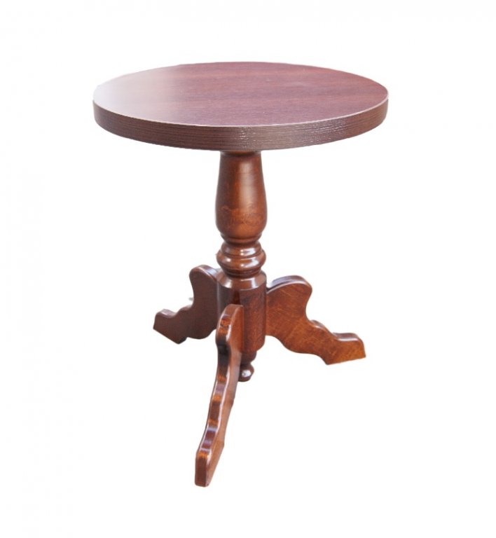 СТИЛЬНЫЙ журнальный СТОЛИК орех темный КРУГЛЫЙ обточенный