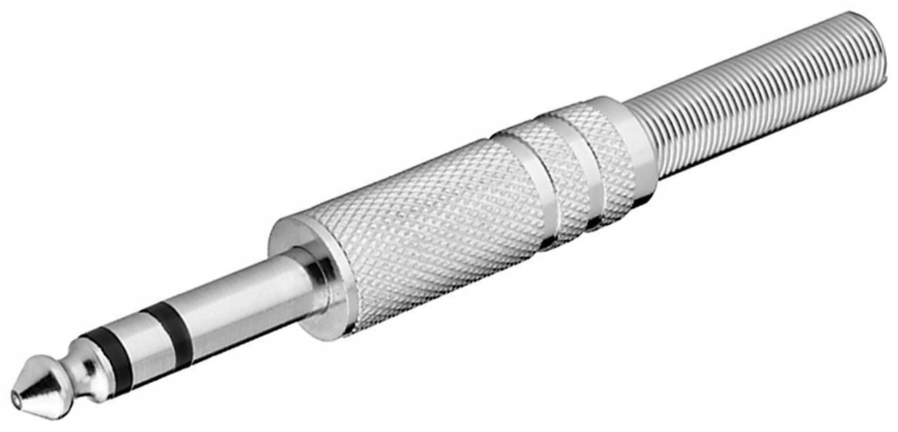 

Wtyk audio jack 6,35 mm stereo, srebrny