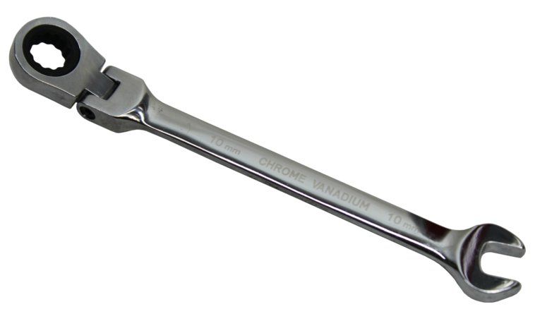 

Klucz płasko-oczkowy z grzechotką 10mm z przegubem