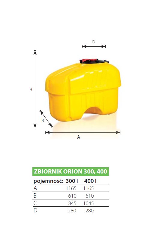 Zbiornik opryskiwacza ORION 300 L - NOWY MODEL- Numer katalogowy części ZB091