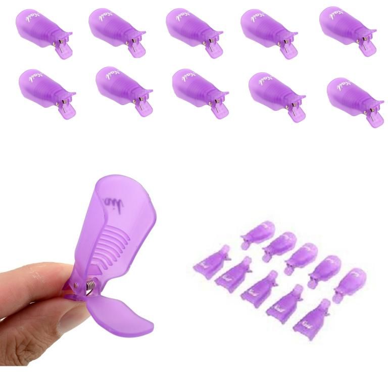 KLIPSY do HYBRYDY AKRYLU ŻELU LAKIERU 10SZT KLIPS DO USUWANIA ŚCIĄGANIA Liczba sztuk w opakowaniu 10 szt.