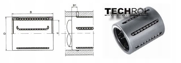 KH 1428 PP ŁOŻYSKO LINIOWE TULEJA wałek 14 mm Średnica wewnętrzna 14 mm