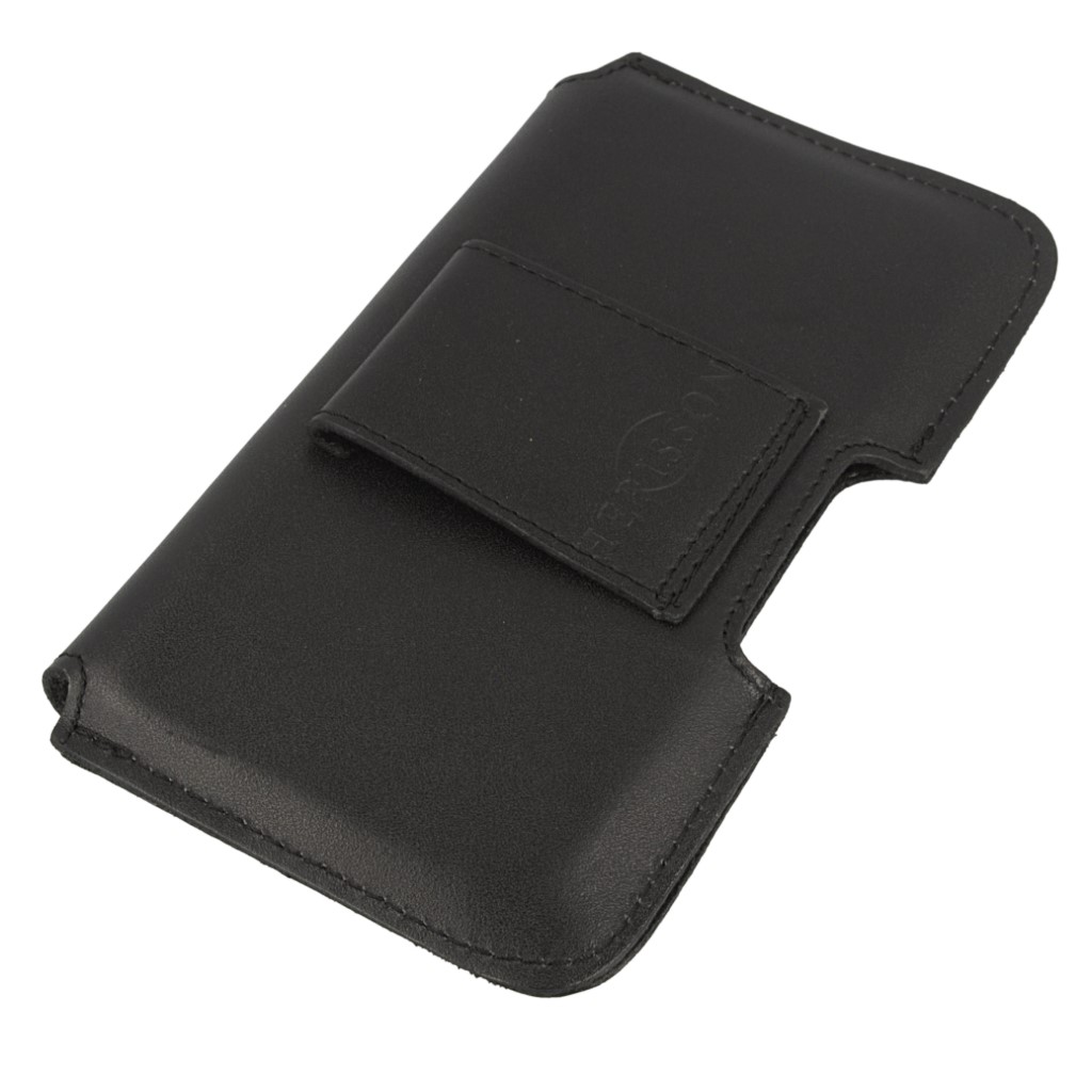 SKÓRZANA Kabura Etui do Paska na Telefon do 6,3' Kolor czarny