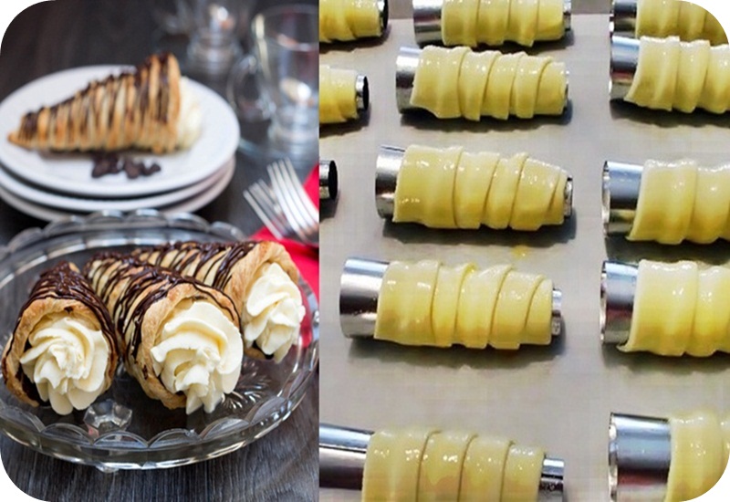 FOREMKI FORMA DO PIECZENIA RURKI DO KREMU CIASTEK ZESTAW DUŻE 10szt Materiał inny