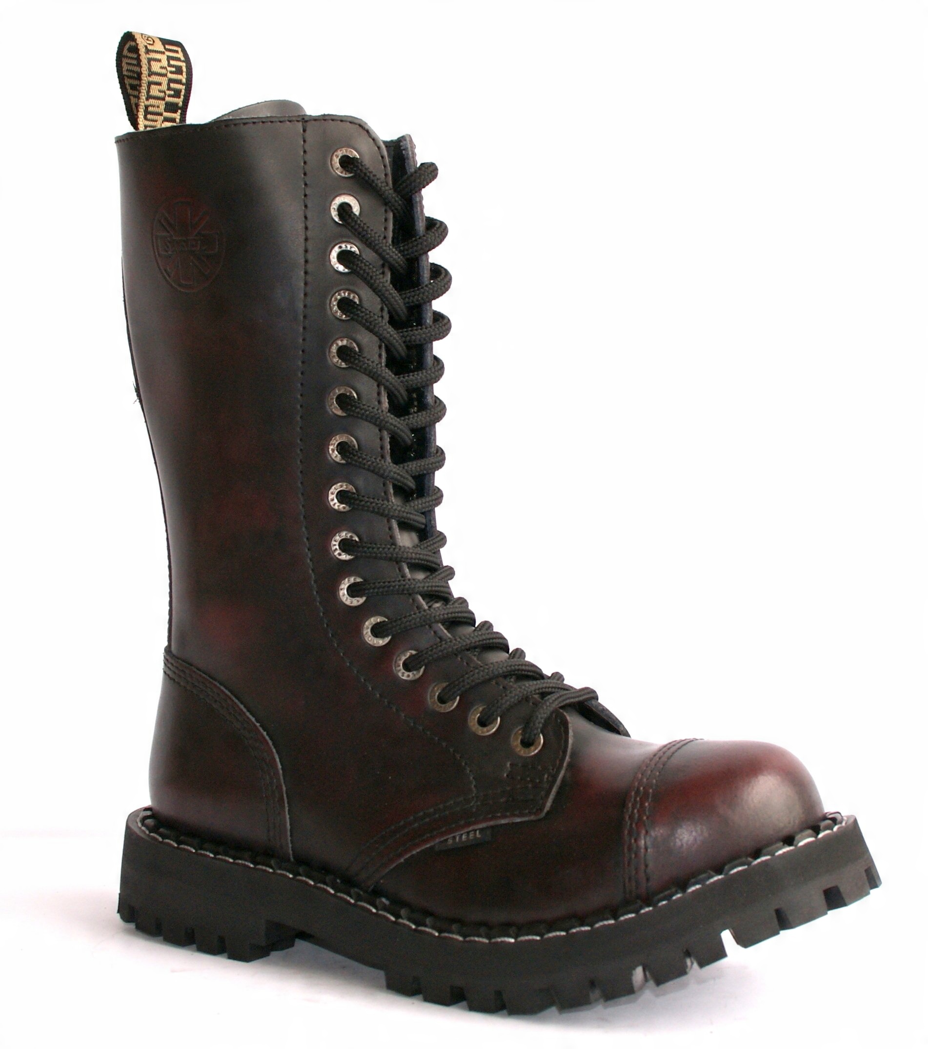 

Glany Steel 15 Dziurek Bordowe Czarne 36-41 roz