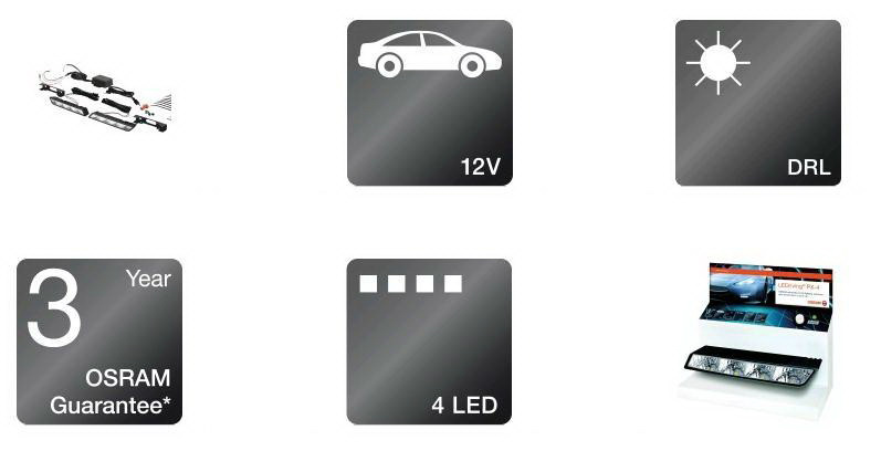 OSRAM SWIATLA DO JAZDY DZIENNEJ LED LEDriving PX 4 Shape longitudinal
