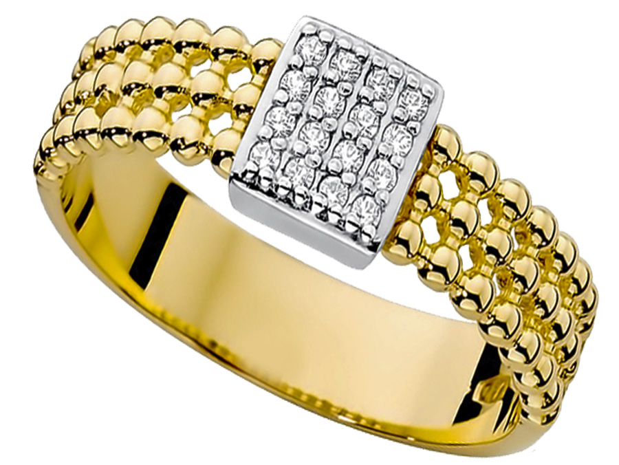 

Pierścionek Złoty Z Brylantami 0,08ct