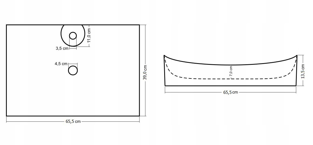 NOWOCZESNA UMYWALKA CERAMICZNA IMPERO N REA Materiał wykonania Ceramika