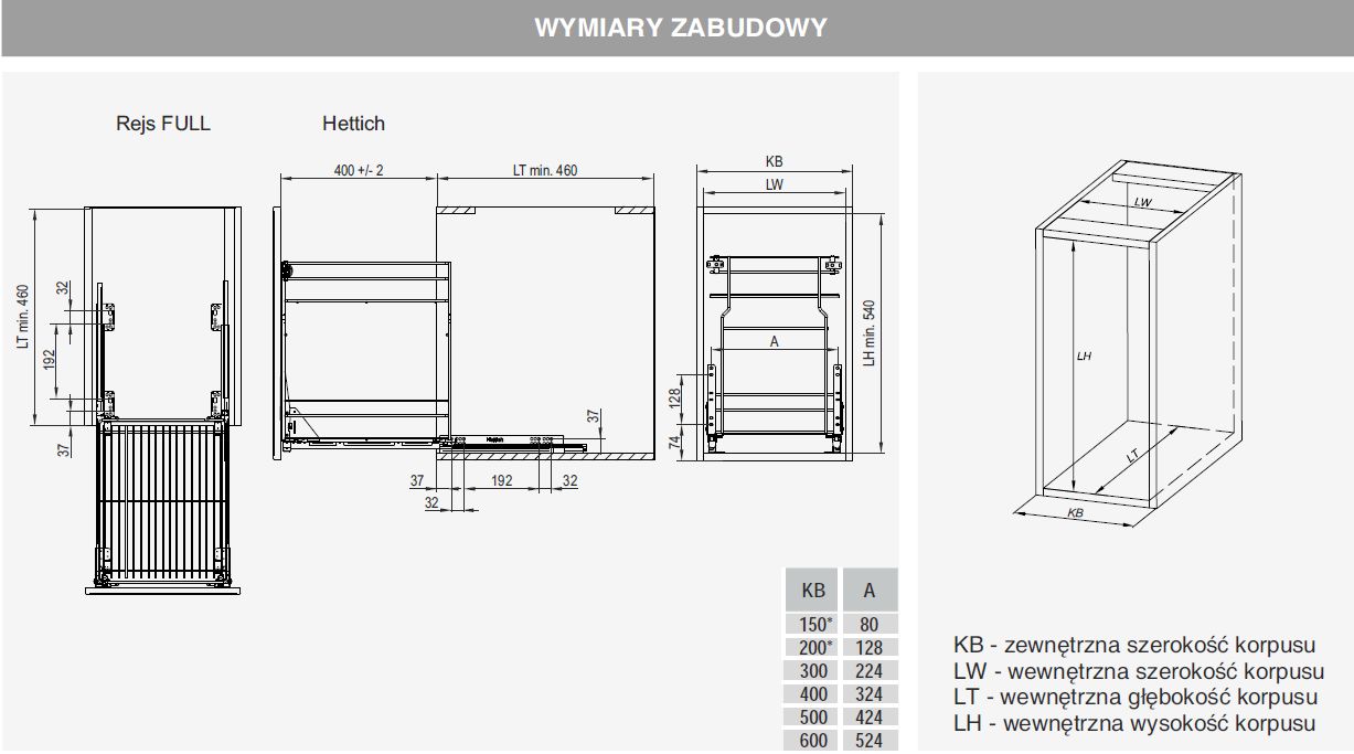 CARGO VARIANT MULTI 300/2 OCYNK REJS HETTICH Producent Rejs