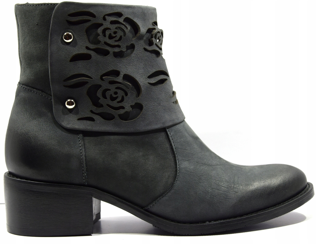 Elegantní Kotníkové Boty Módní Kožené Boty 1347 Vel 36