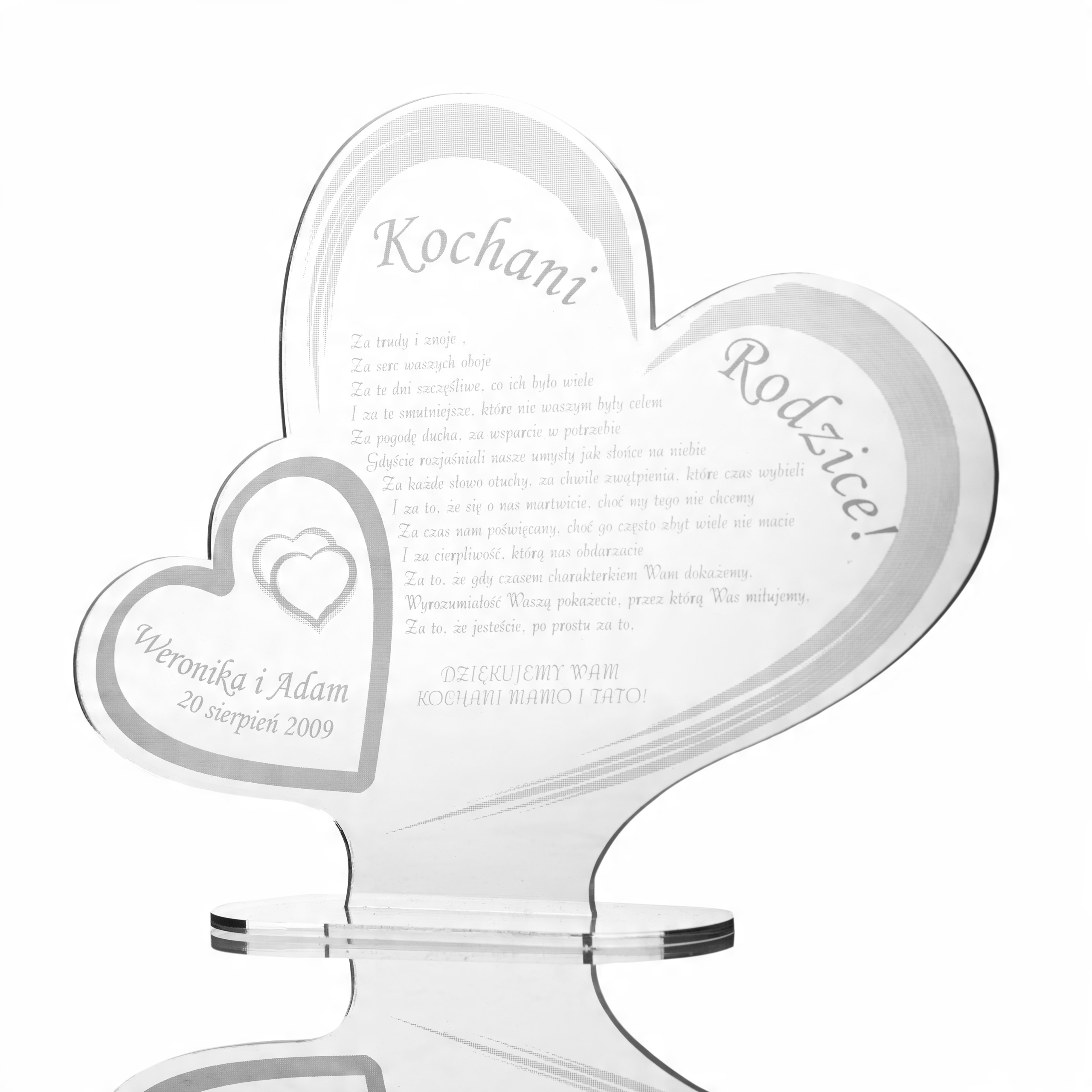 

Grawerowane statuetki - Podziękowania dla rodziców