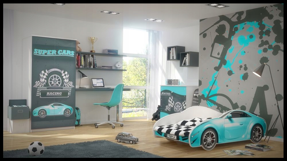 Łóżko dziecięce BABY BOO AUTO S-CAR 150x75 materac Kolor wielokolorowy