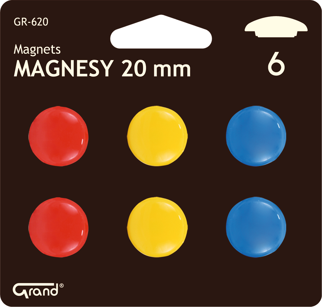 

Magnesy do tablic Grand 20 mm kolorowe 6 szt