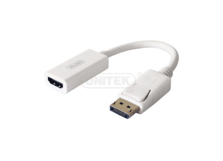 Adapter Unitek DisplayPort - HDMI 4K 20cm biały