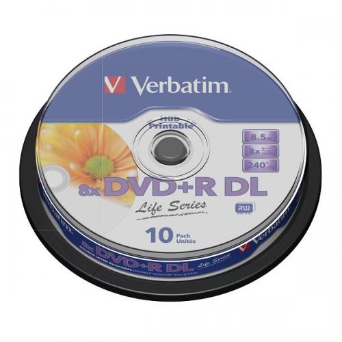 

Płyty Dvd+r DL Verbatim 8,5GB Do Nadruku 10szt