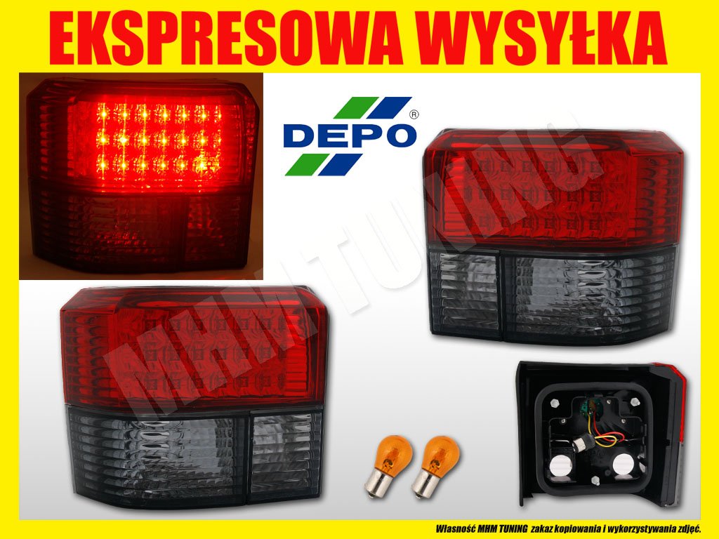 ФАРА ЗАД. VW T4 TRANSPORTER RED LED DIODY DEPO fk Сторона кабины слева + праве foto 0