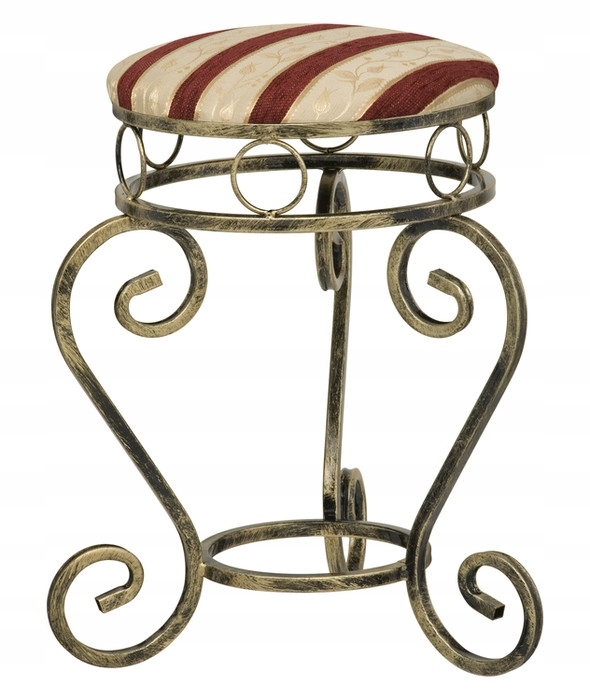 Stołek okrągły Pufa Taboret Krzesło Metal Miedź