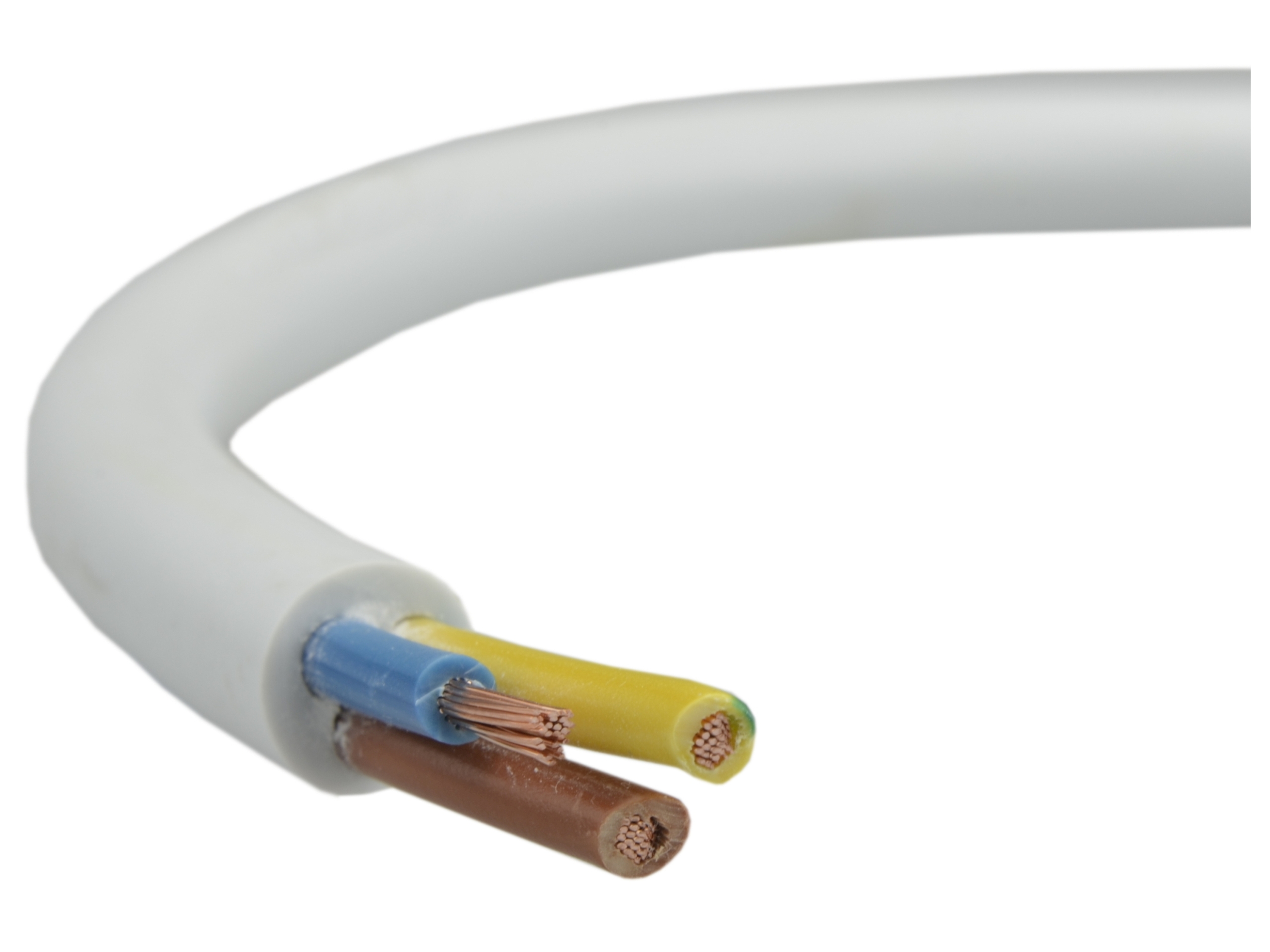 

Przewód kabel prądowy linka Omy 3X1,5 biały