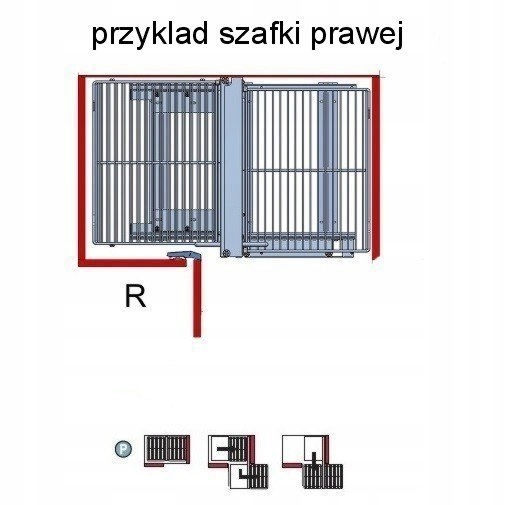 REJS magic corner OPTIMA 900 / 500 PRAWA Szerokość mebla 65 cm